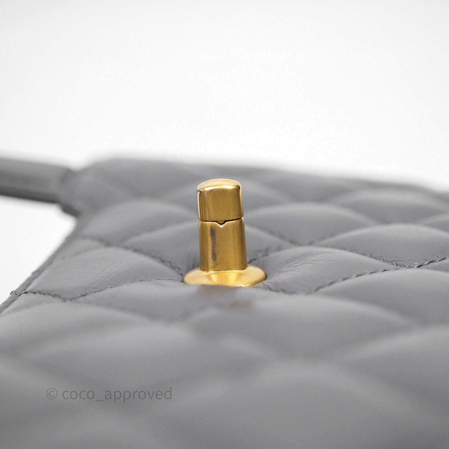 Chanel Kelly Bag Quilted Grey Shiny Crumpled Calfskin Aged Gold Hardware