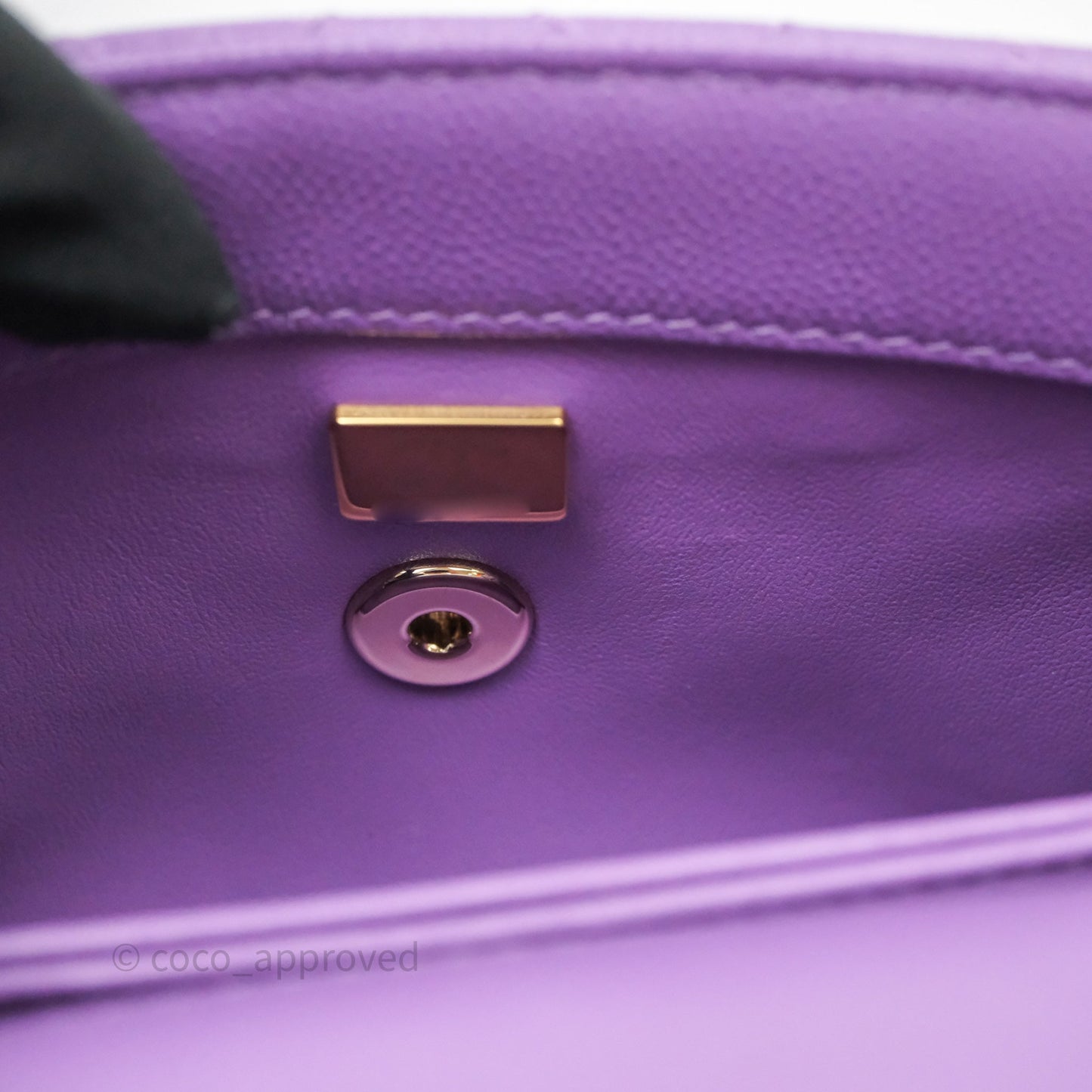 Chanel Mini Coco Handle Quilted Purple Caviar Gold Hardware