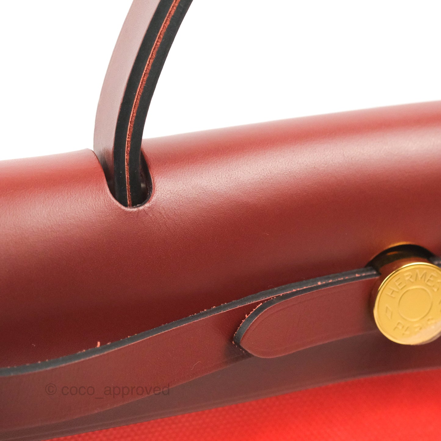 Hermès Herbag Zip 31 Toile H Berline Orange Meca/Rouge H Gold Hardware