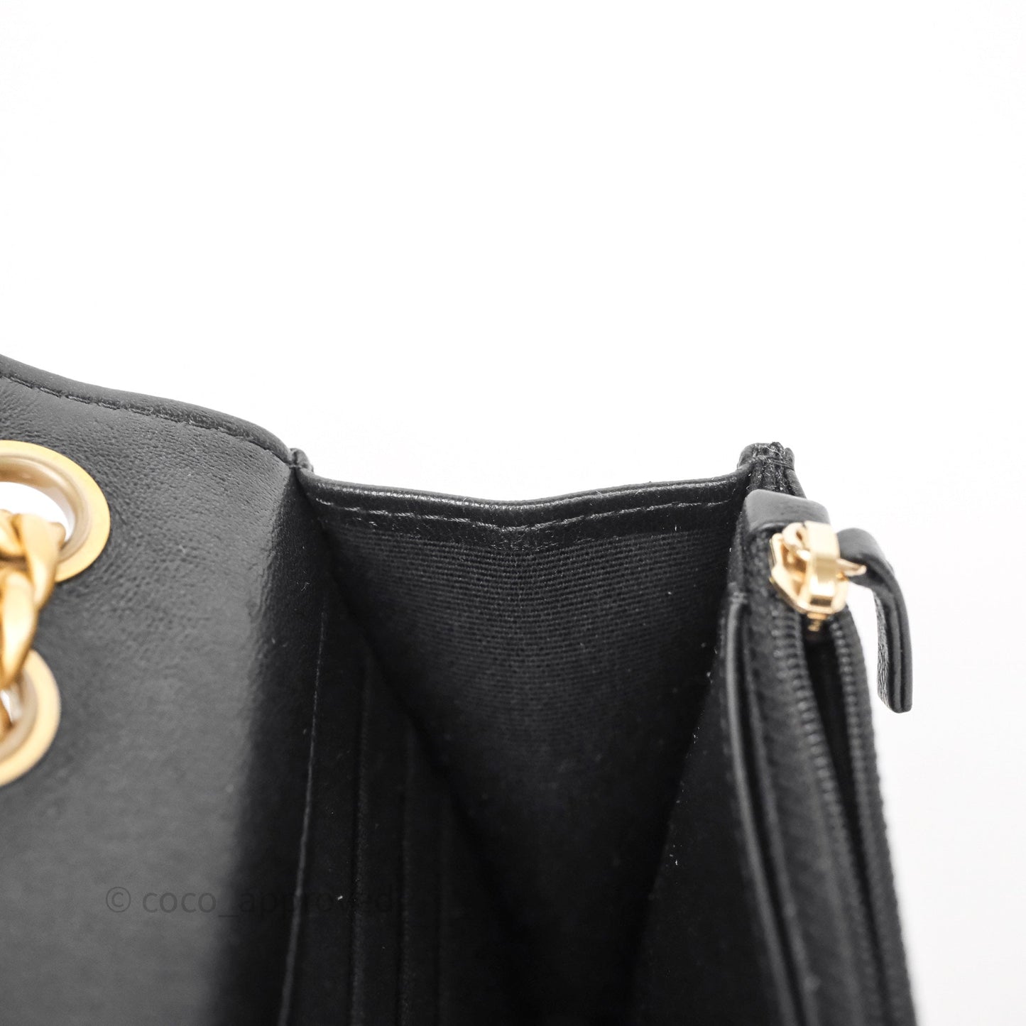 Chanel All Slide Wallet on Chain WOC Adjustable Chain Quilted Black Lambskin