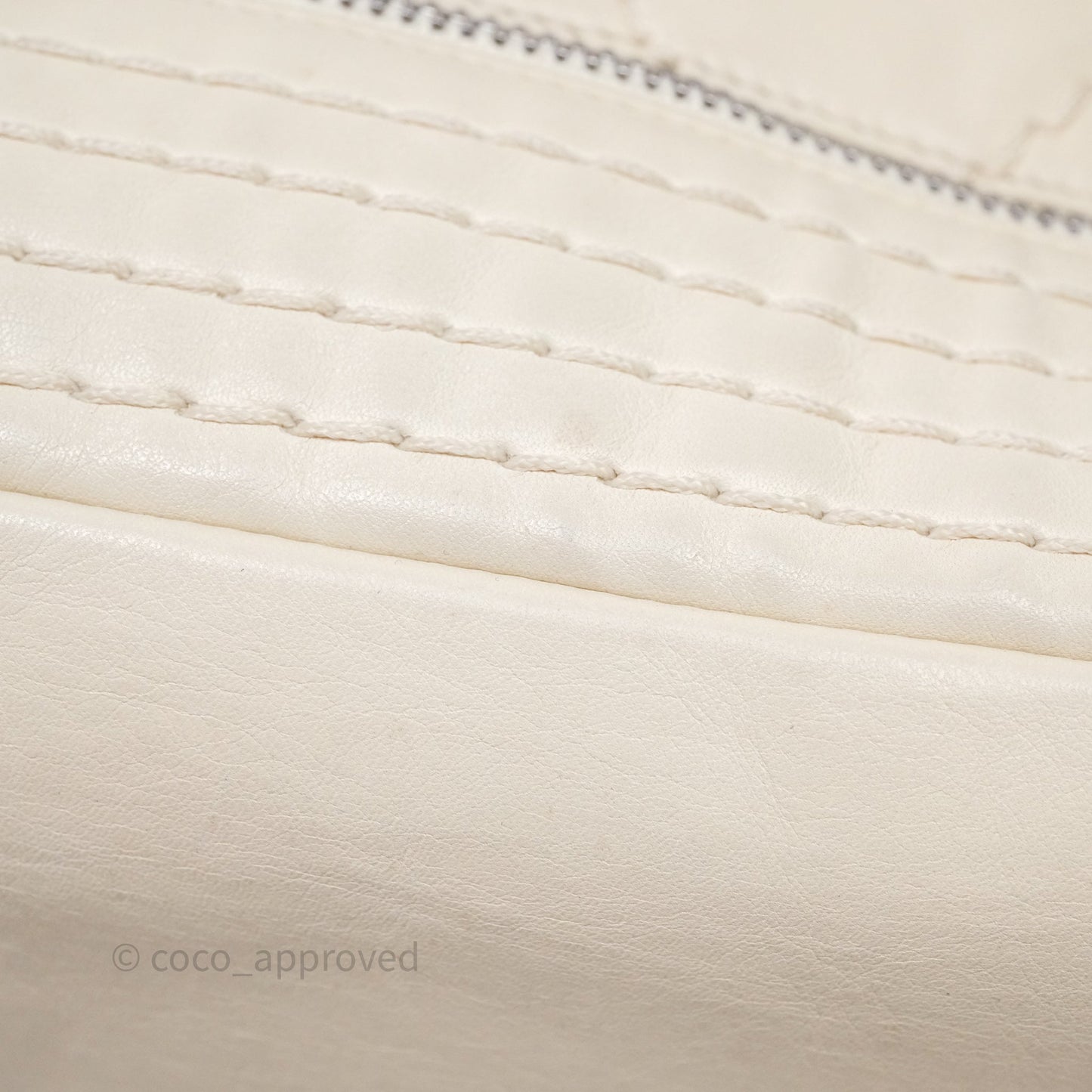 Chanel Expandable Ligne Flap Bag Ivory White Silver Hardware