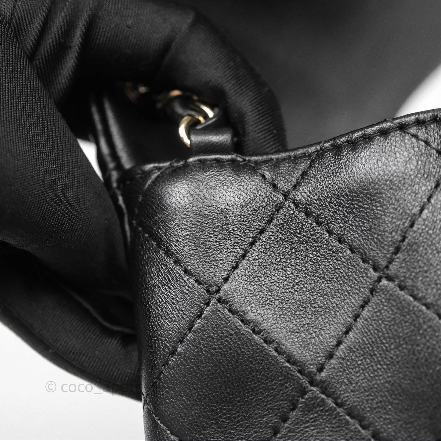 Chanel Mini Square Black Lambskin Gold Hardware