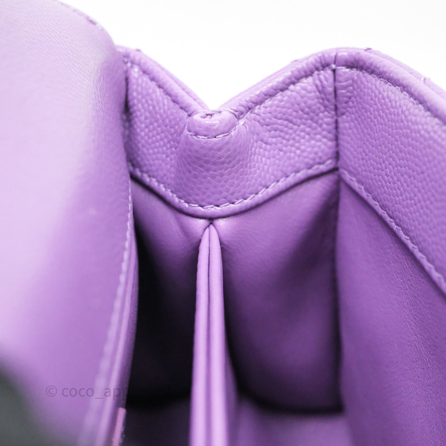 Chanel Mini Coco Handle Quilted Purple Caviar Gold Hardware