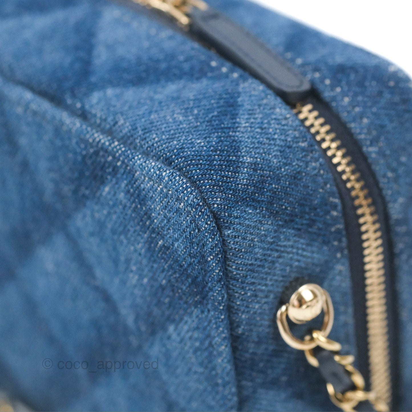 Chanel Quilted Camera Bag Denim Gold Hardware