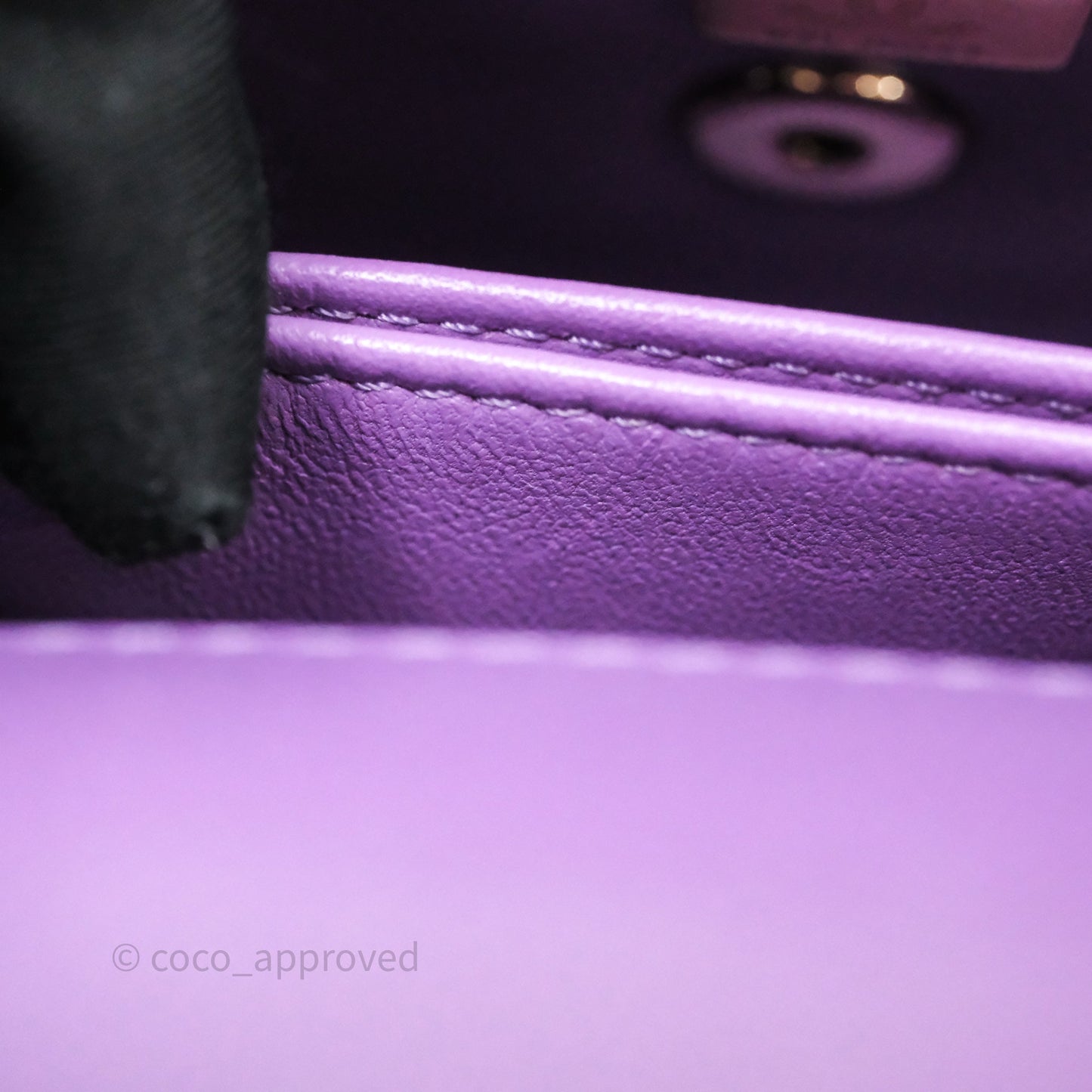 Chanel Mini Coco Handle Quilted Purple Caviar Gold Hardware
