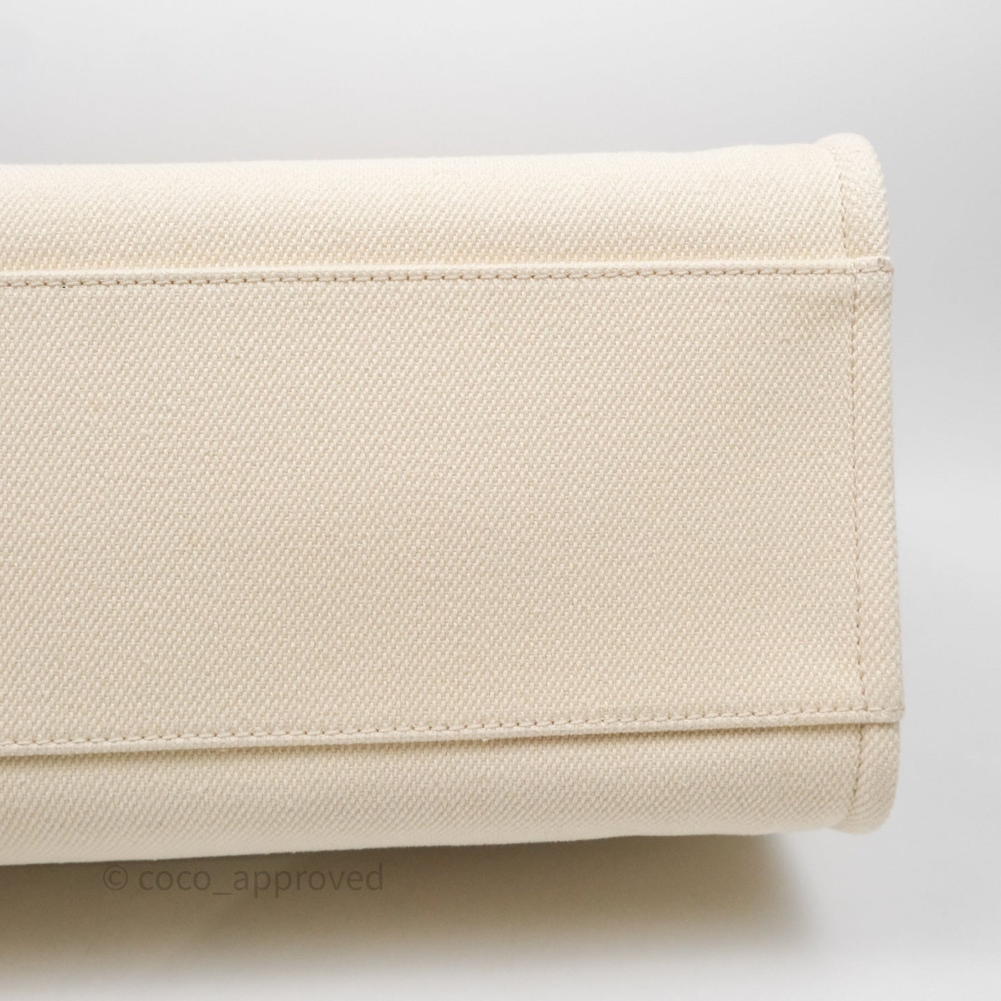 Chanel Large Deauville Light Beige Canvas Imitation Pearl