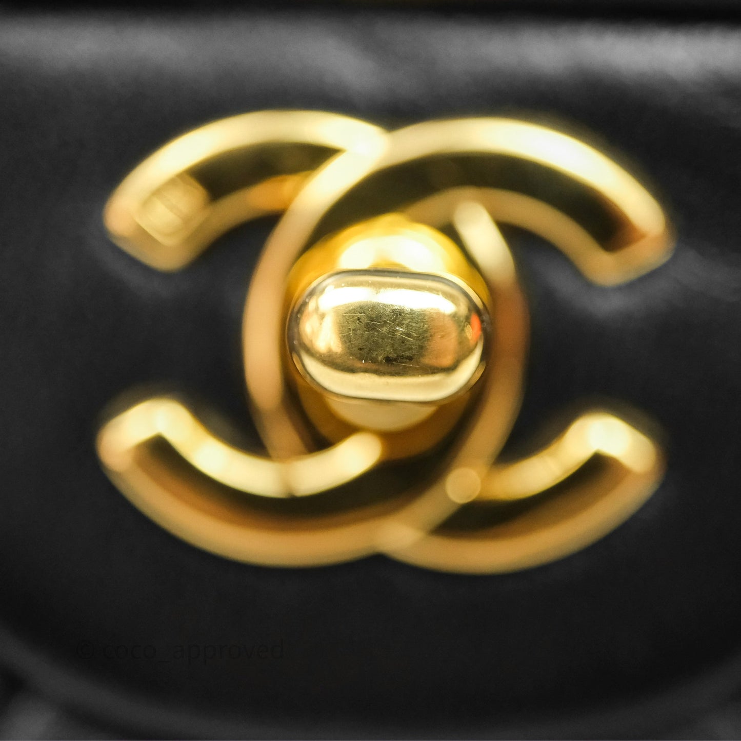 Chanel Vintage Lambskin Small Double Flap Bag Black Gold Hardware