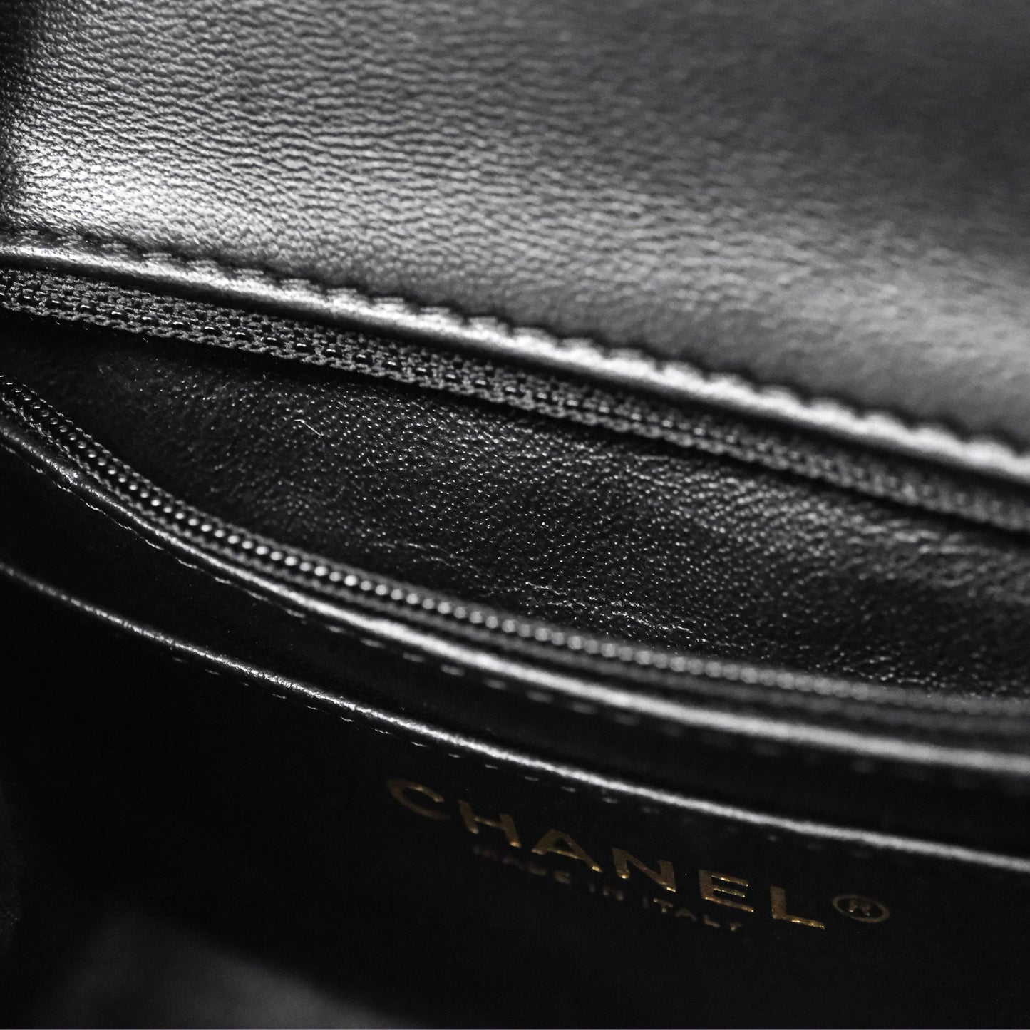 Chanel Mini Square Black Lambskin Gold Hardware