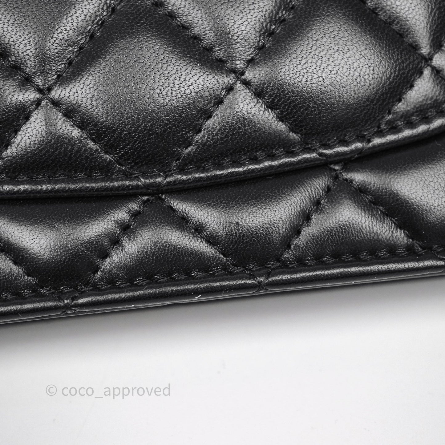 Chanel All Slide Wallet on Chain WOC Adjustable Chain Quilted Black Lambskin