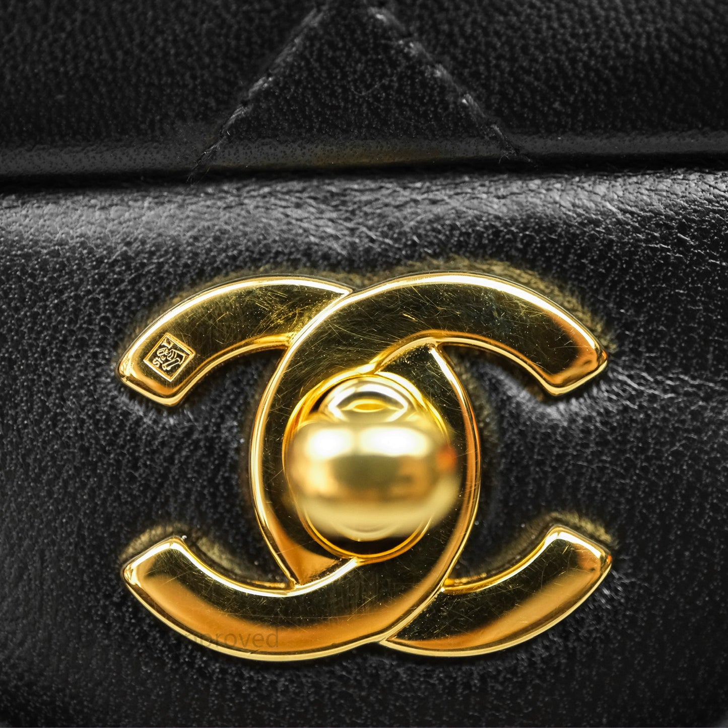 Chanel Vintage Lambskin Small Double Flap Bag Black Gold Hardware