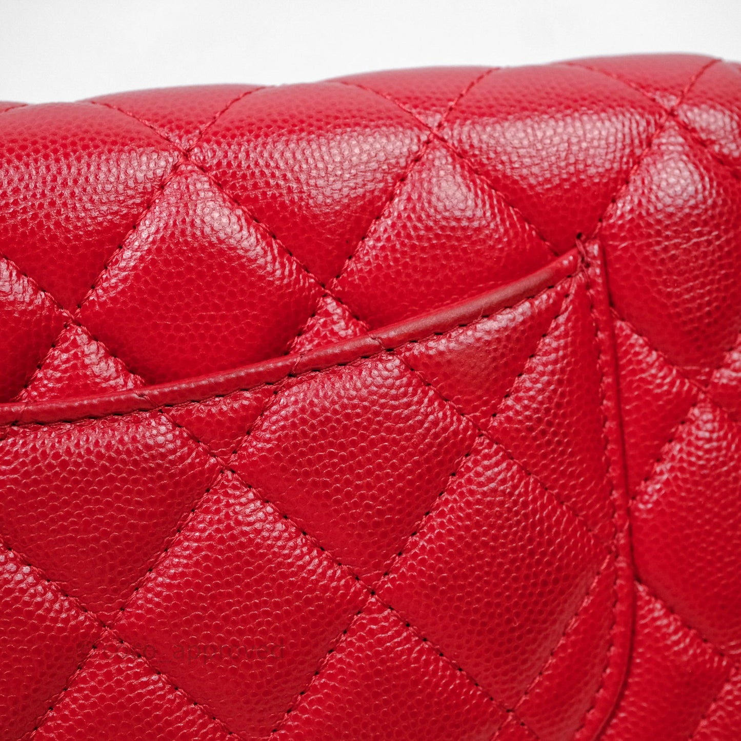 Chanel Quilted Classic Wallet on Chain WOC Red Caviar Gold Hardware