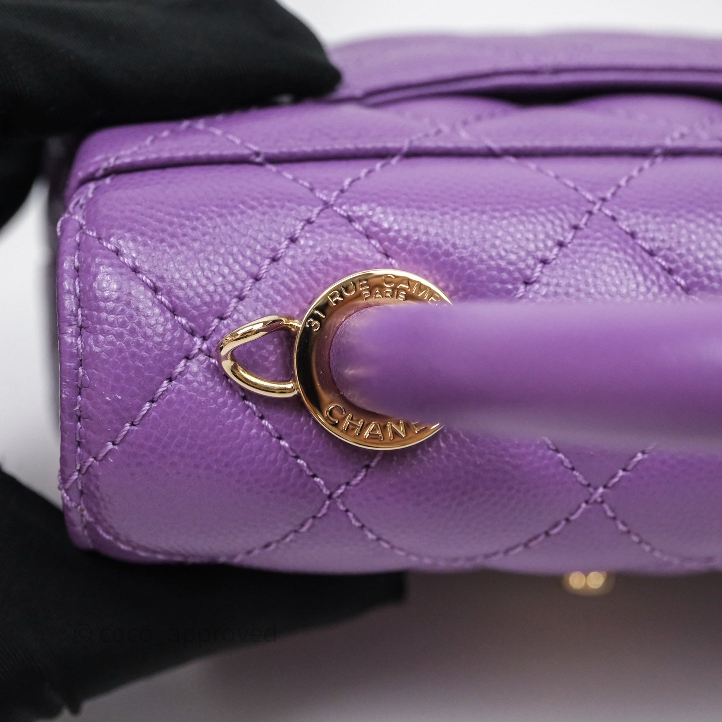 Chanel Mini Coco Handle Quilted Purple Caviar Gold Hardware