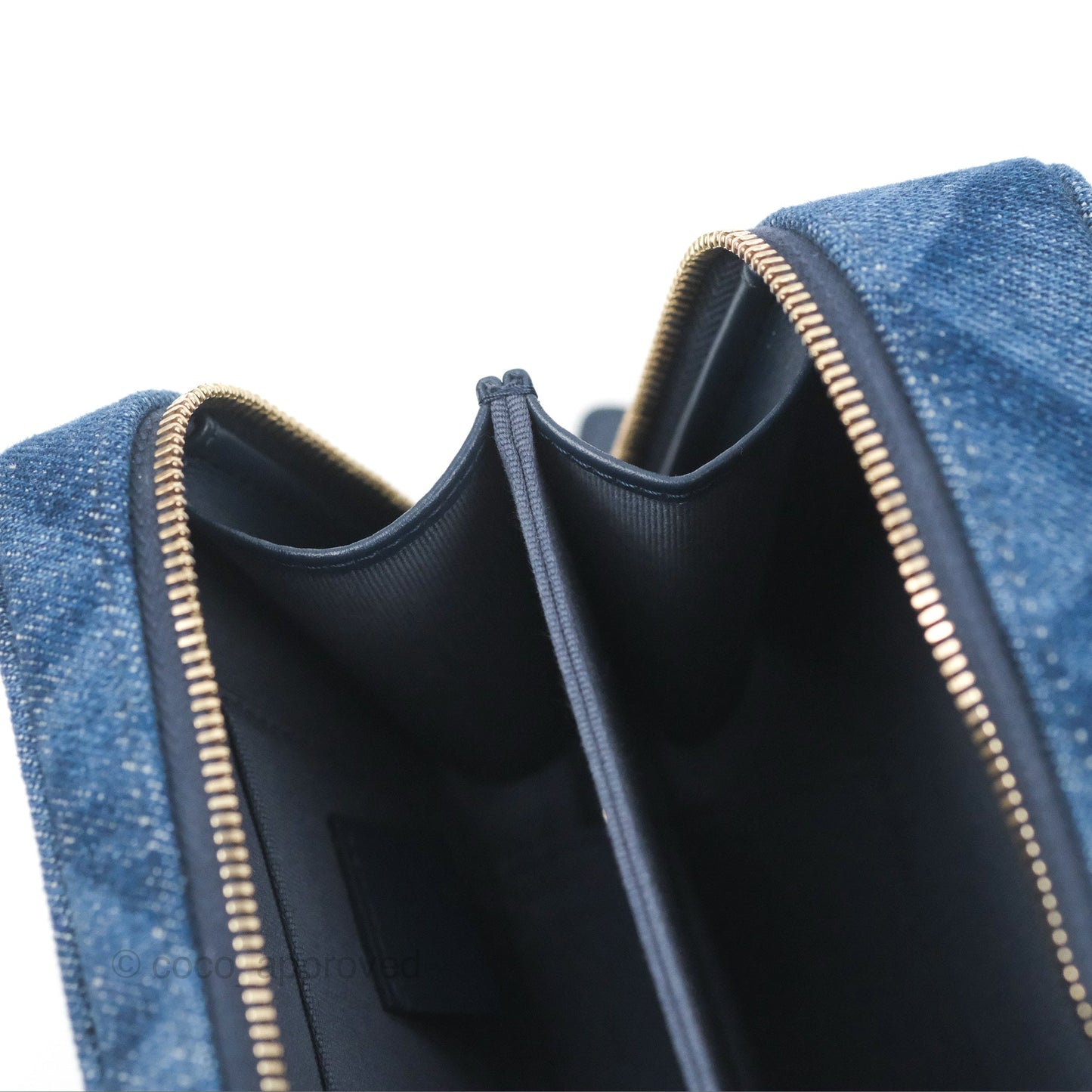 Chanel Quilted Camera Bag Denim Gold Hardware
