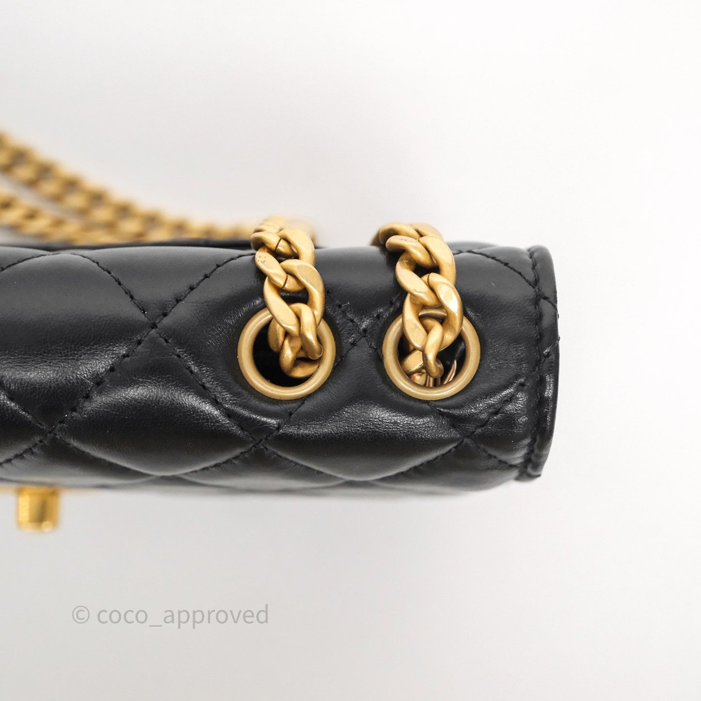 Chanel All Slide Wallet on Chain WOC Adjustable Chain Quilted Black Lambskin