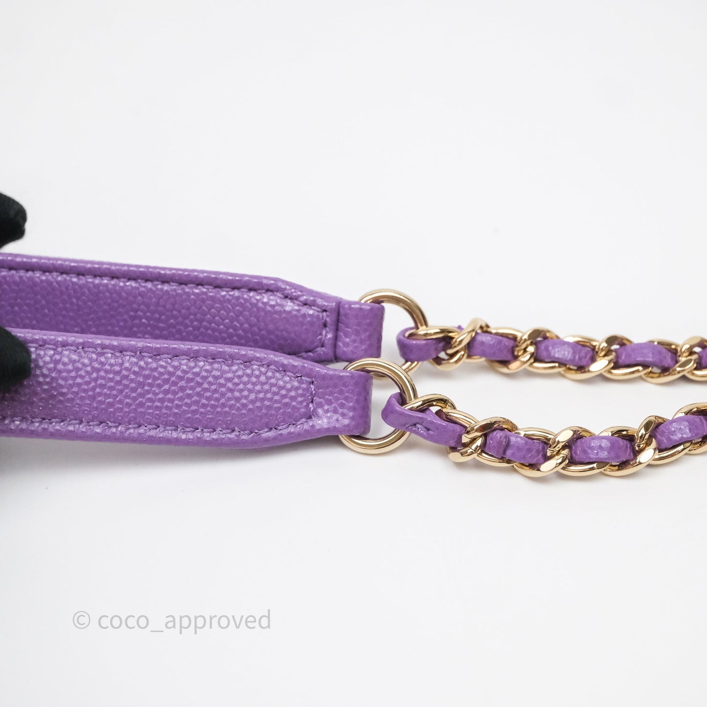 Chanel Mini Coco Handle Quilted Purple Caviar Gold Hardware