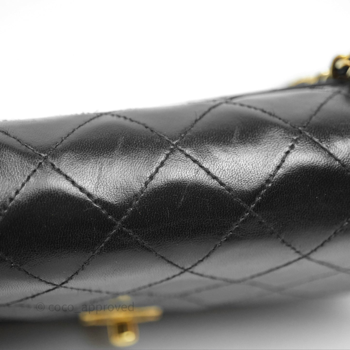 Chanel Vintage Lambskin Small Double Flap Bag Black Gold Hardware