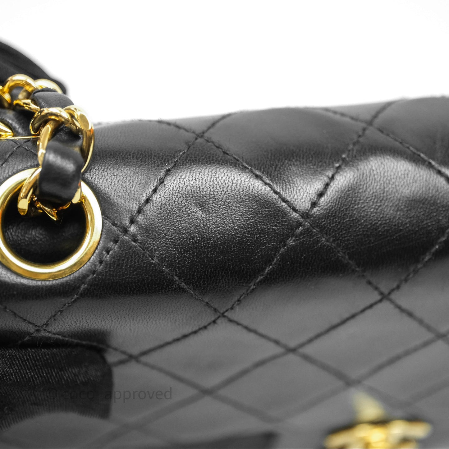 Chanel Vintage Lambskin Small Double Flap Bag Black Gold Hardware