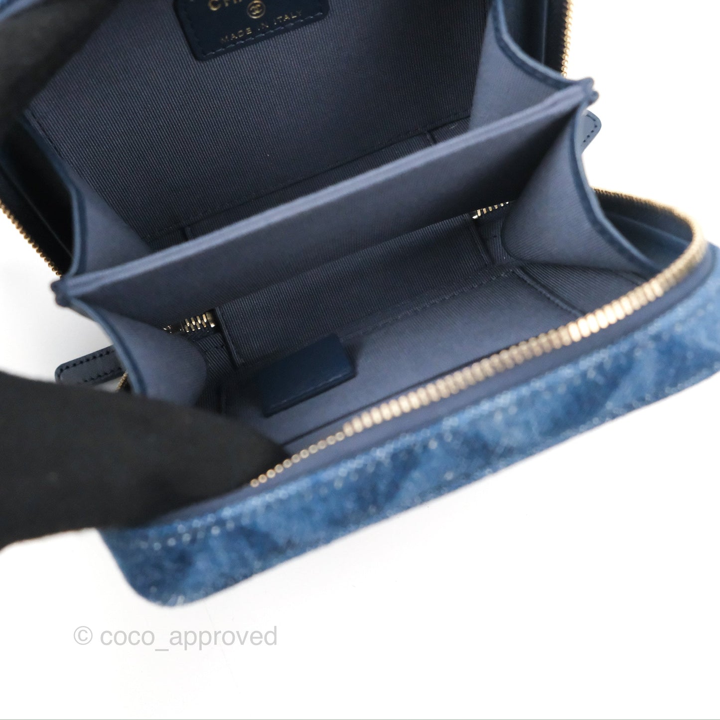 Chanel Quilted Camera Bag Denim Gold Hardware