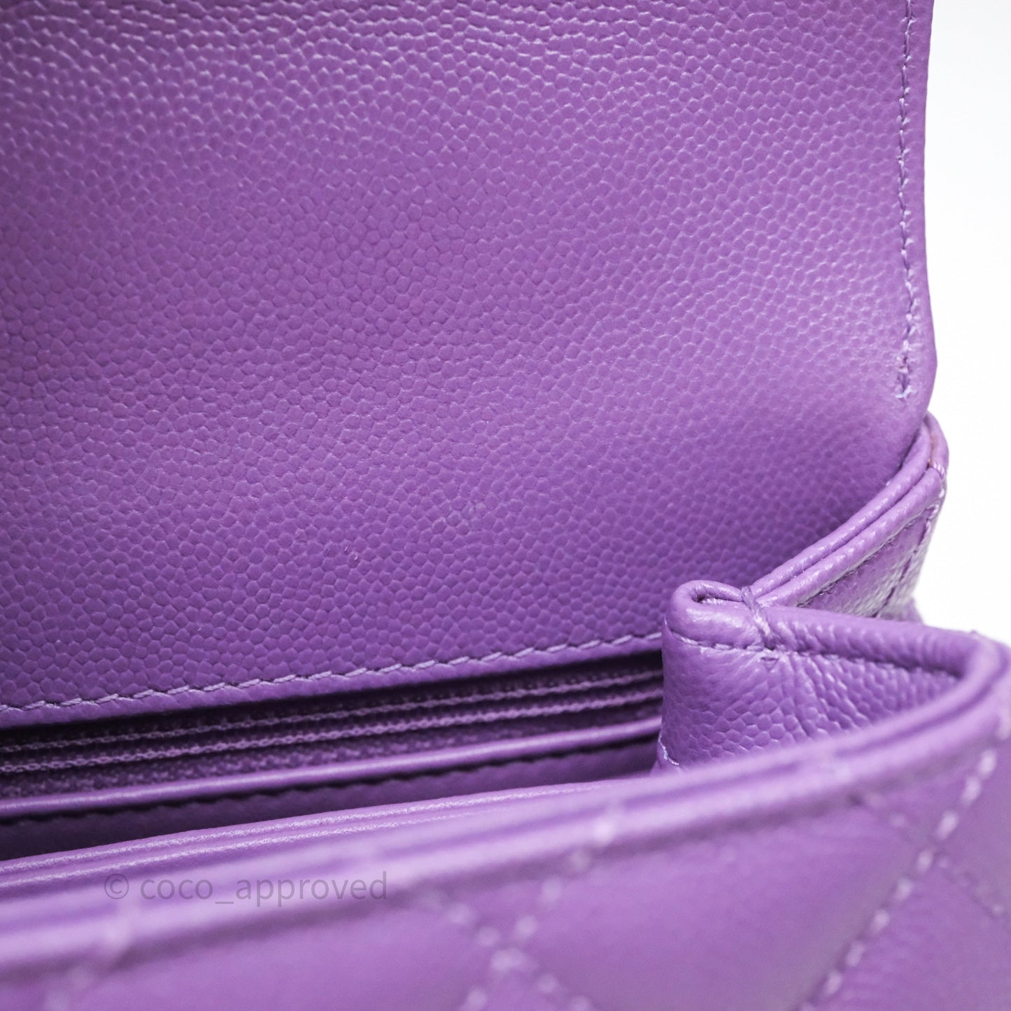 Chanel Mini Coco Handle Quilted Purple Caviar Gold Hardware