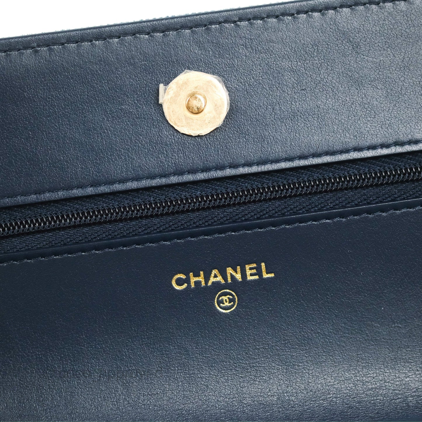 Chanel Quilted Classic Wallet on Chain WOC Denim Gold Hardware