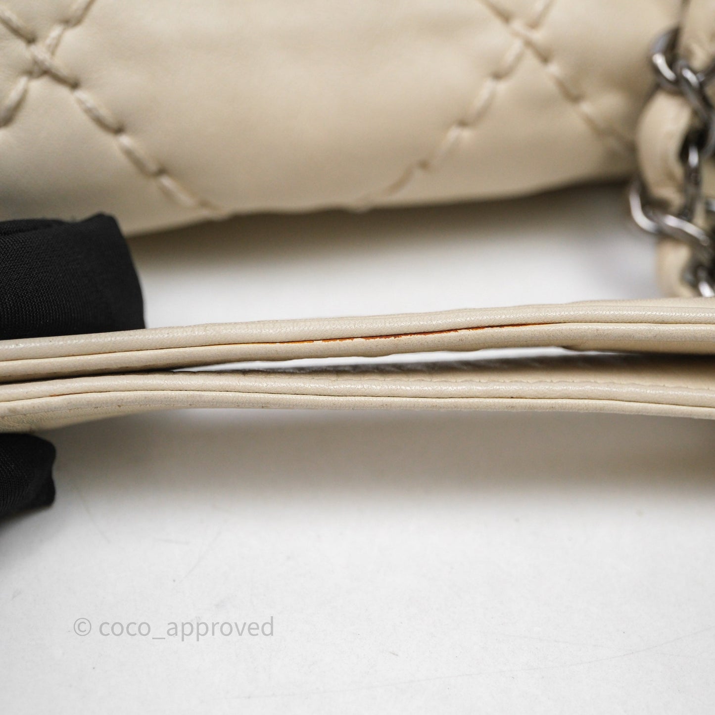 Chanel Expandable Ligne Flap Bag Ivory White Silver Hardware