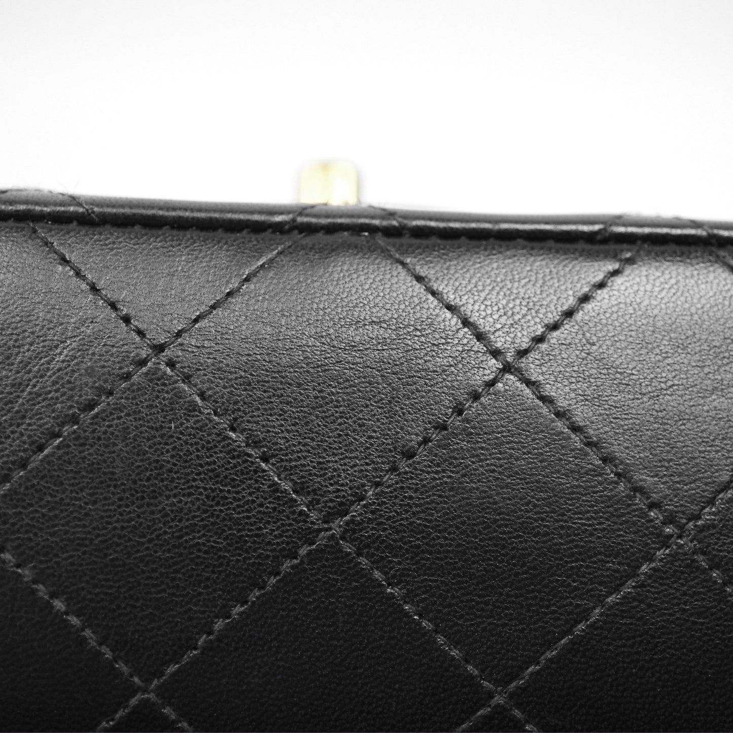 Chanel Vintage Lambskin Small Double Flap Bag Black Gold Hardware