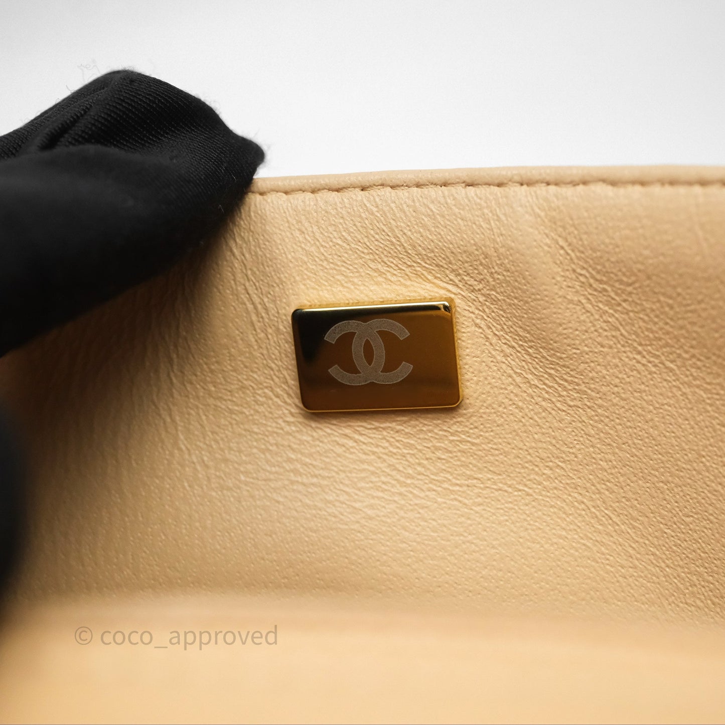 Chanel Mini Rectangular Quilted Beige Lambskin Gold Hardware