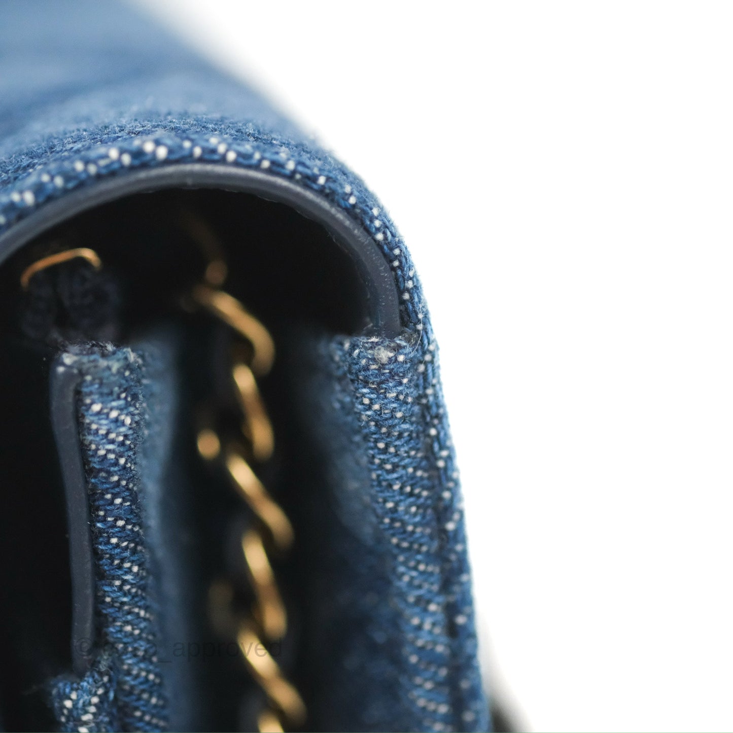 Chanel Quilted Classic Wallet on Chain WOC Denim Gold Hardware