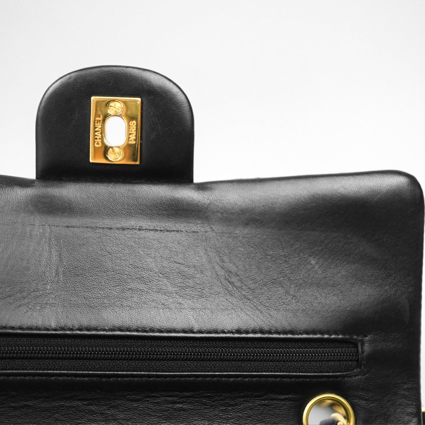 Chanel Vintage Lambskin Small Double Flap Bag Black Gold Hardware