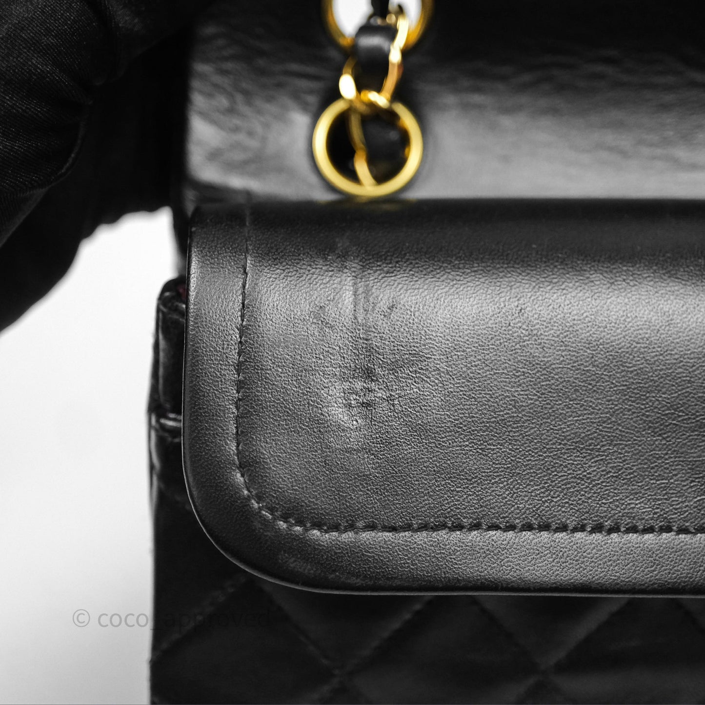Chanel Vintage Lambskin Small Double Flap Bag Black Gold Hardware