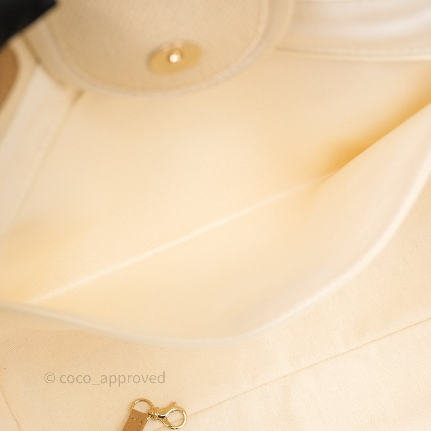 Chanel Large Deauville Light Beige Canvas Imitation Pearl