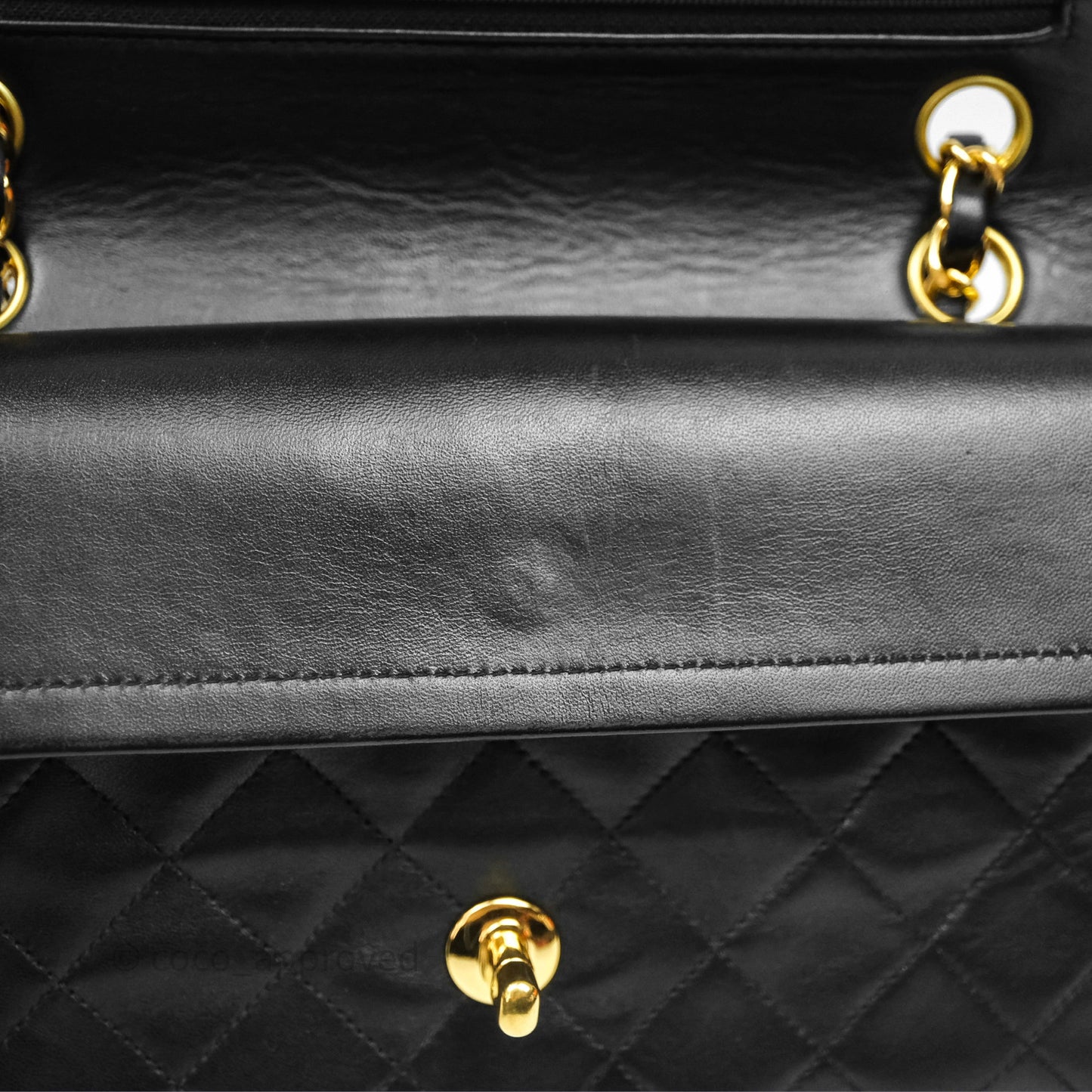 Chanel Vintage Lambskin Small Double Flap Bag Black Gold Hardware