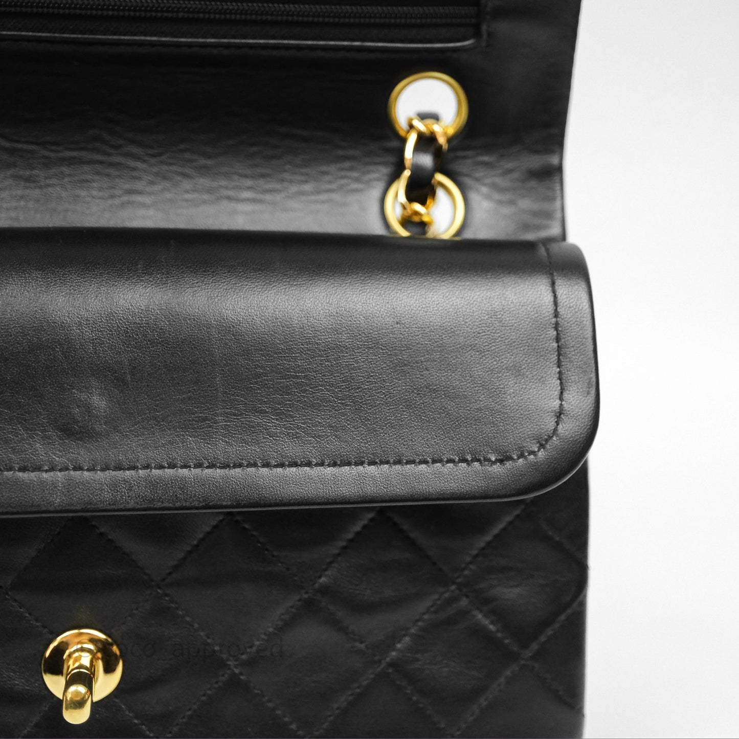 Chanel Vintage Lambskin Small Double Flap Bag Black Gold Hardware