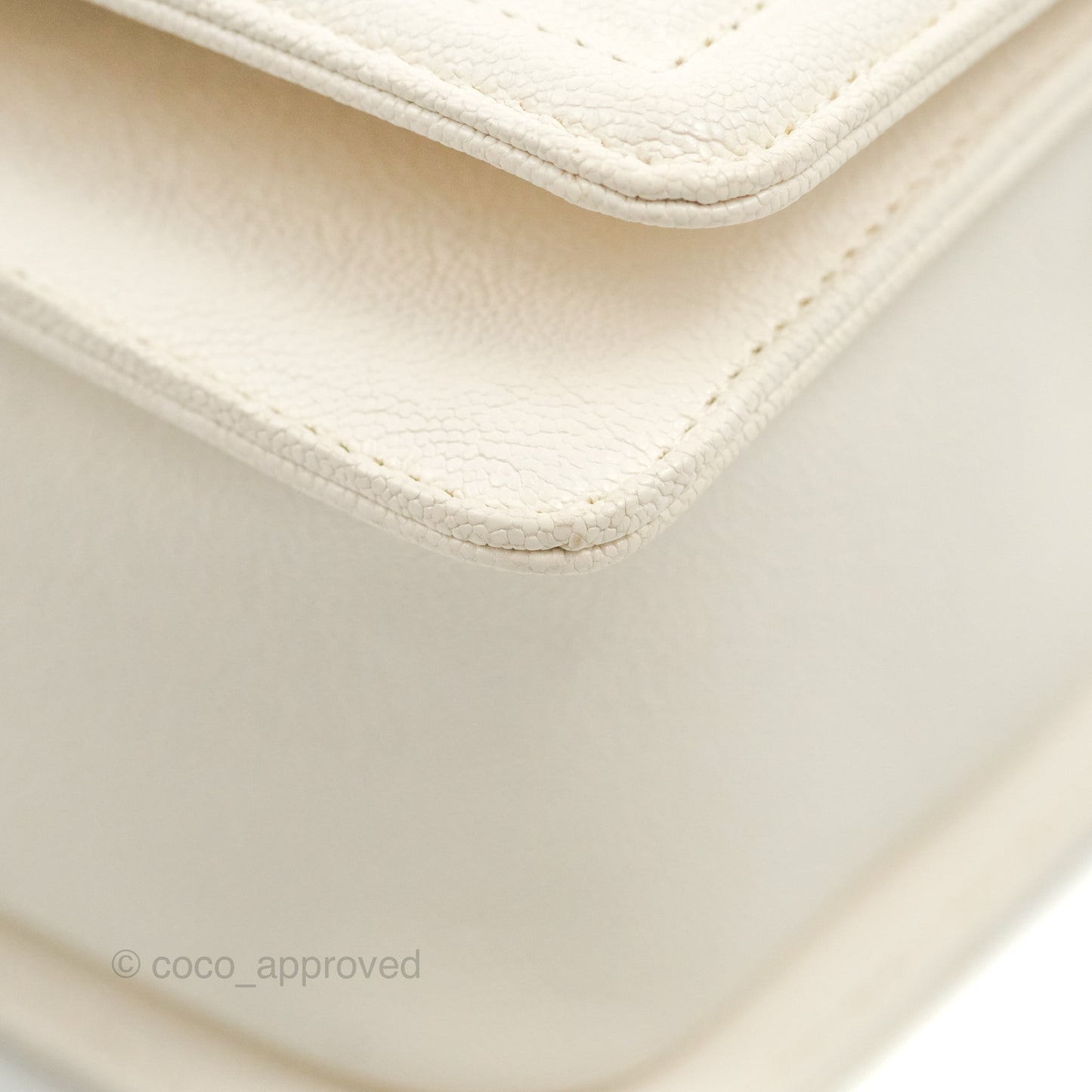 Chanel Quilted Medium Boy Ivory Caviar Gold Hardware