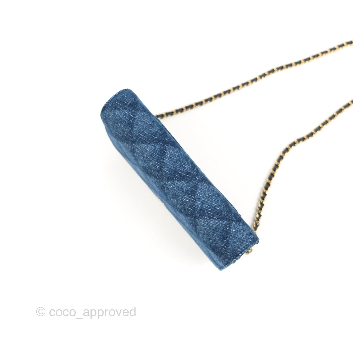 Chanel Quilted Classic Wallet on Chain WOC Denim Gold Hardware