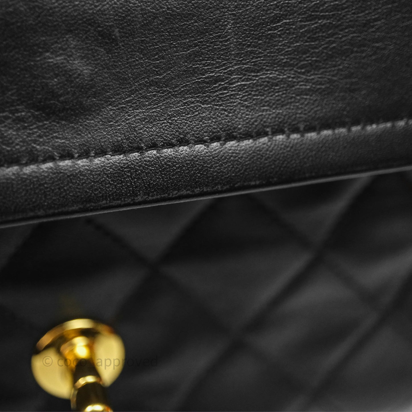 Chanel Vintage Lambskin Small Double Flap Bag Black Gold Hardware