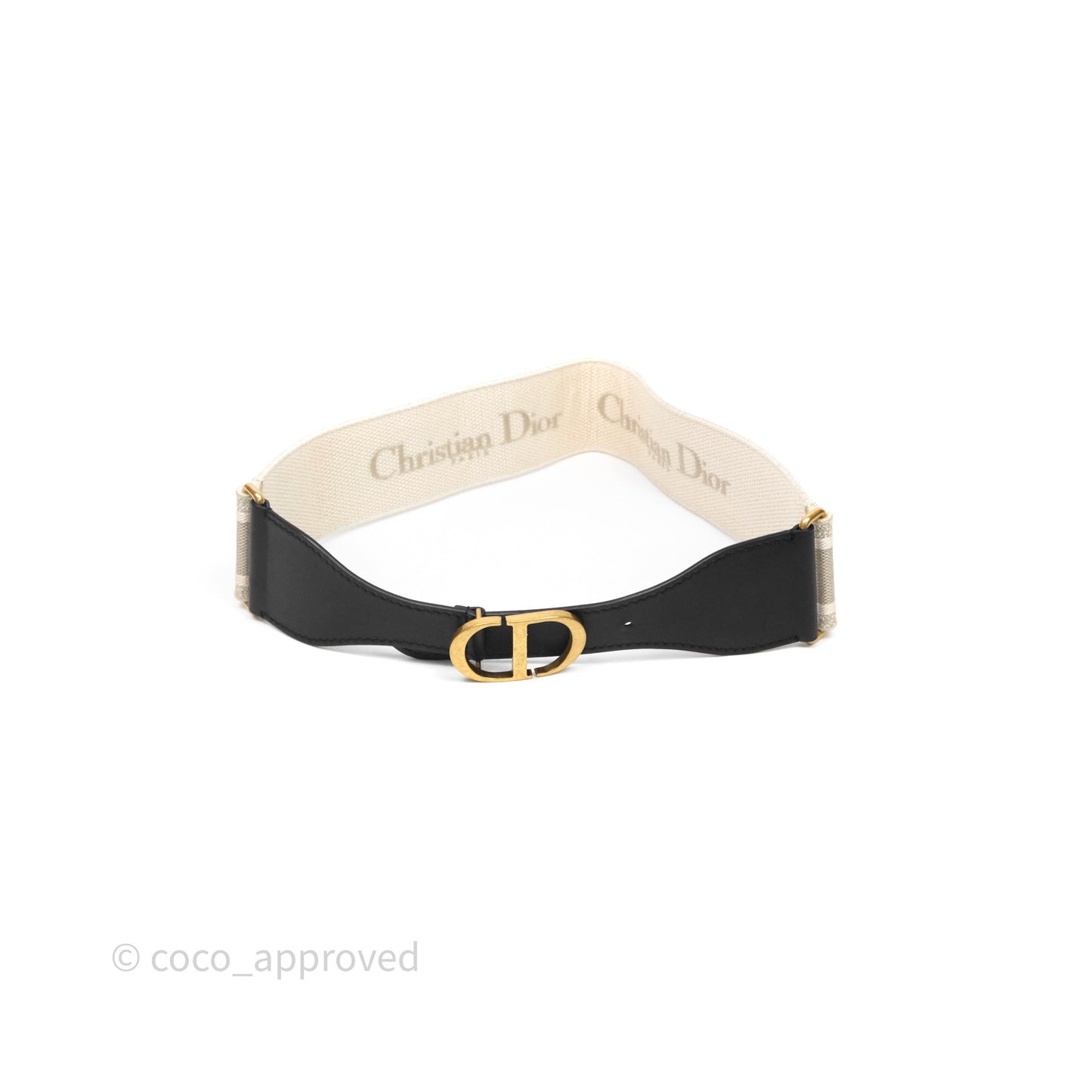 Dior CD Belt Embroidered Canvas Light Beige Size 85