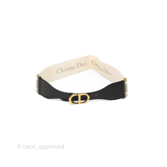 Dior CD Belt Embroidered Canvas Light Beige Size 85