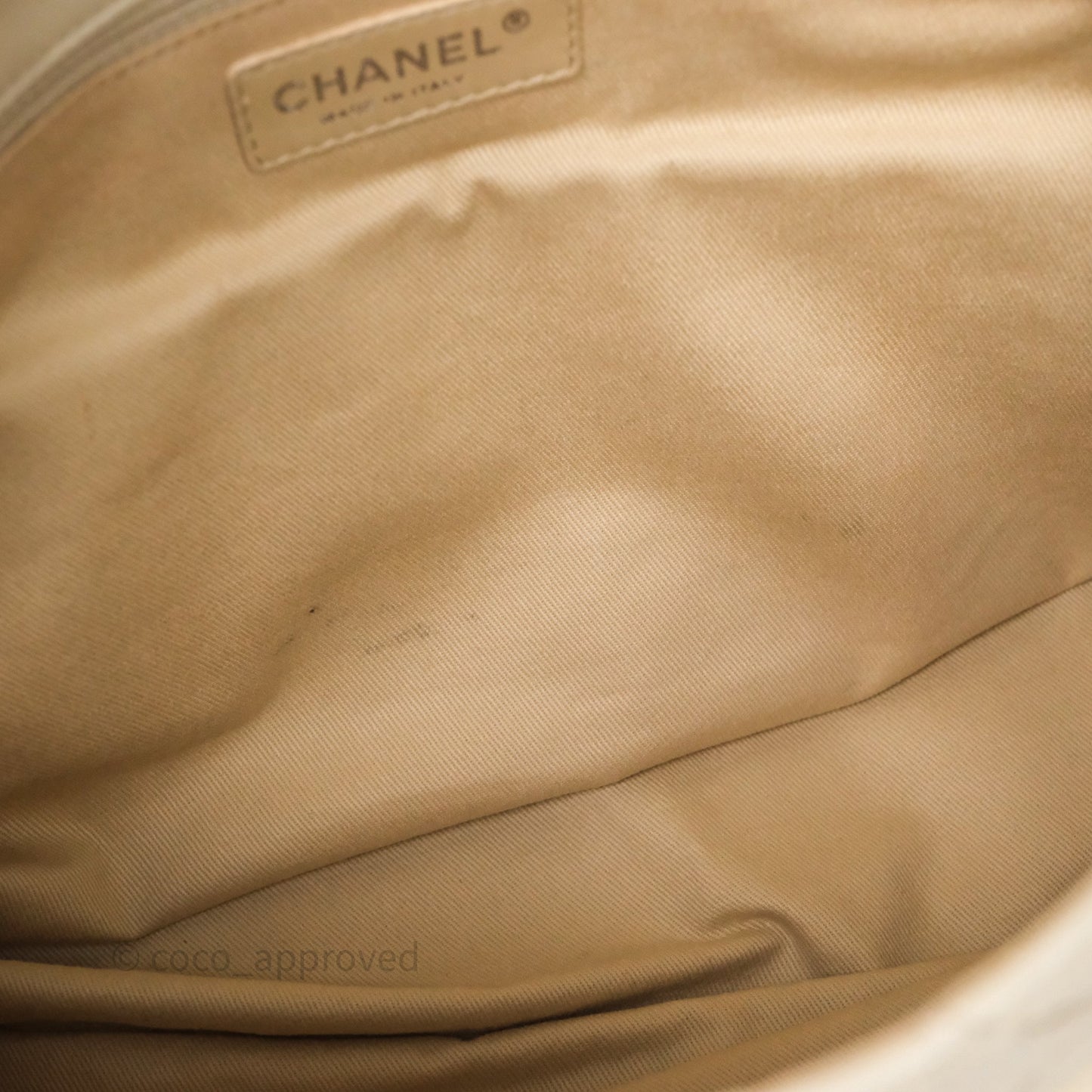Chanel Expandable Ligne Flap Bag Ivory White Silver Hardware