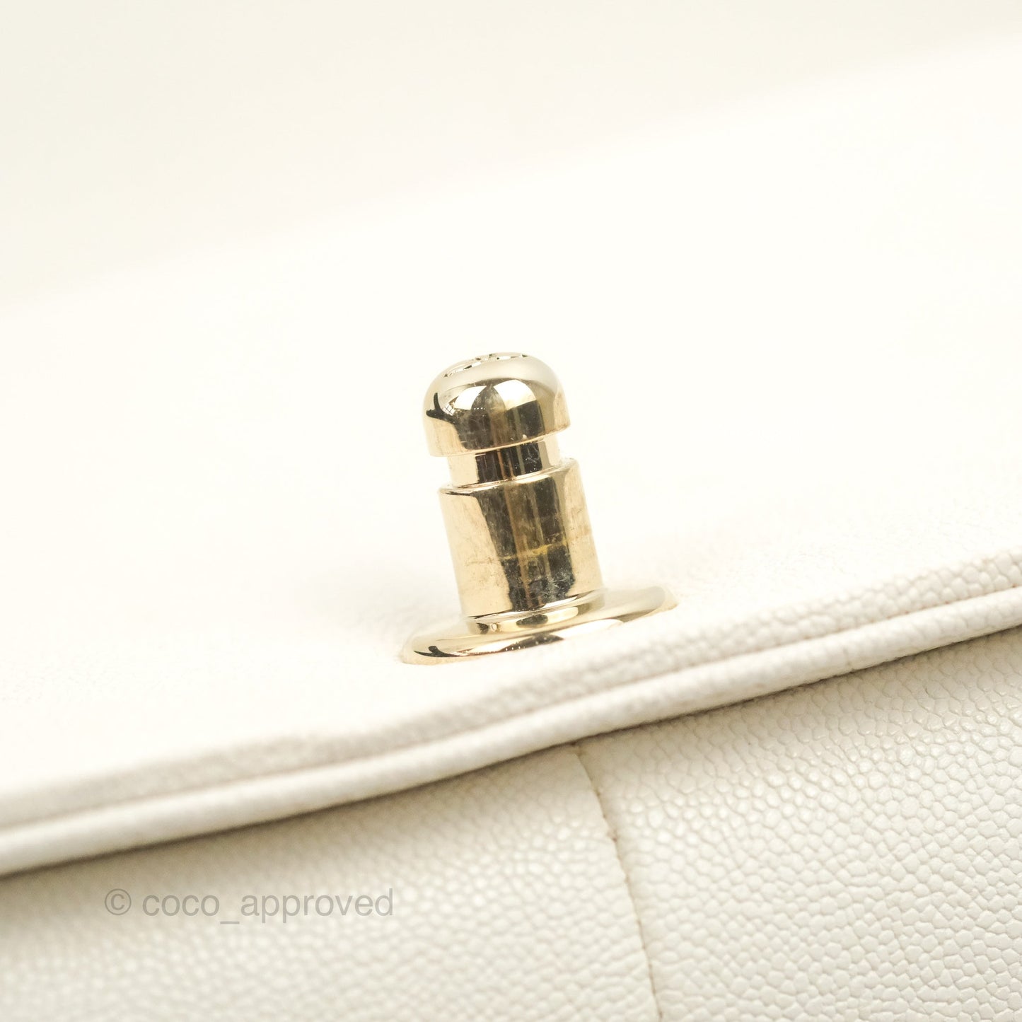 Chanel Quilted Medium Boy Ivory Caviar Gold Hardware