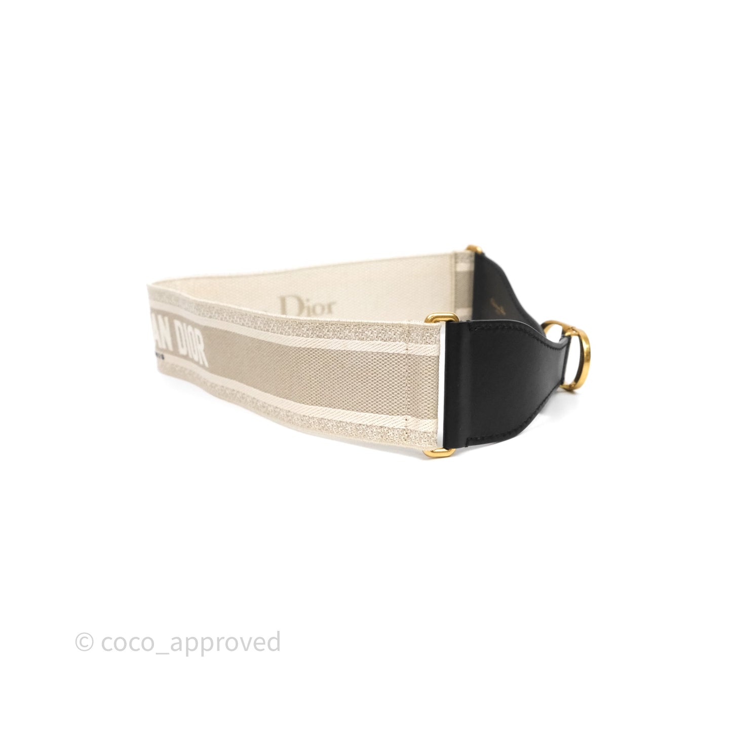 Dior CD Belt Embroidered Canvas Light Beige Size 85