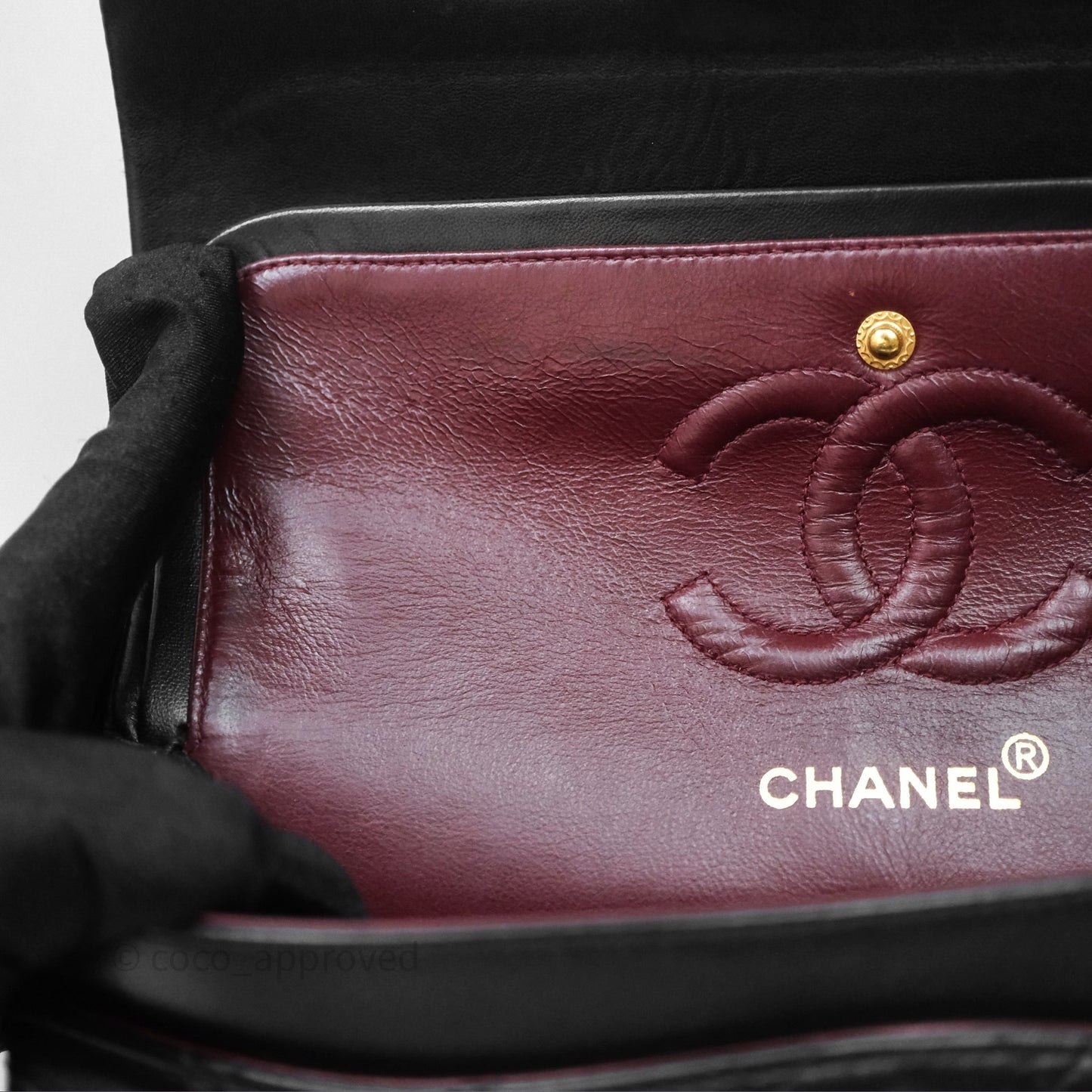 Chanel Vintage Lambskin Small Double Flap Bag Black Gold Hardware