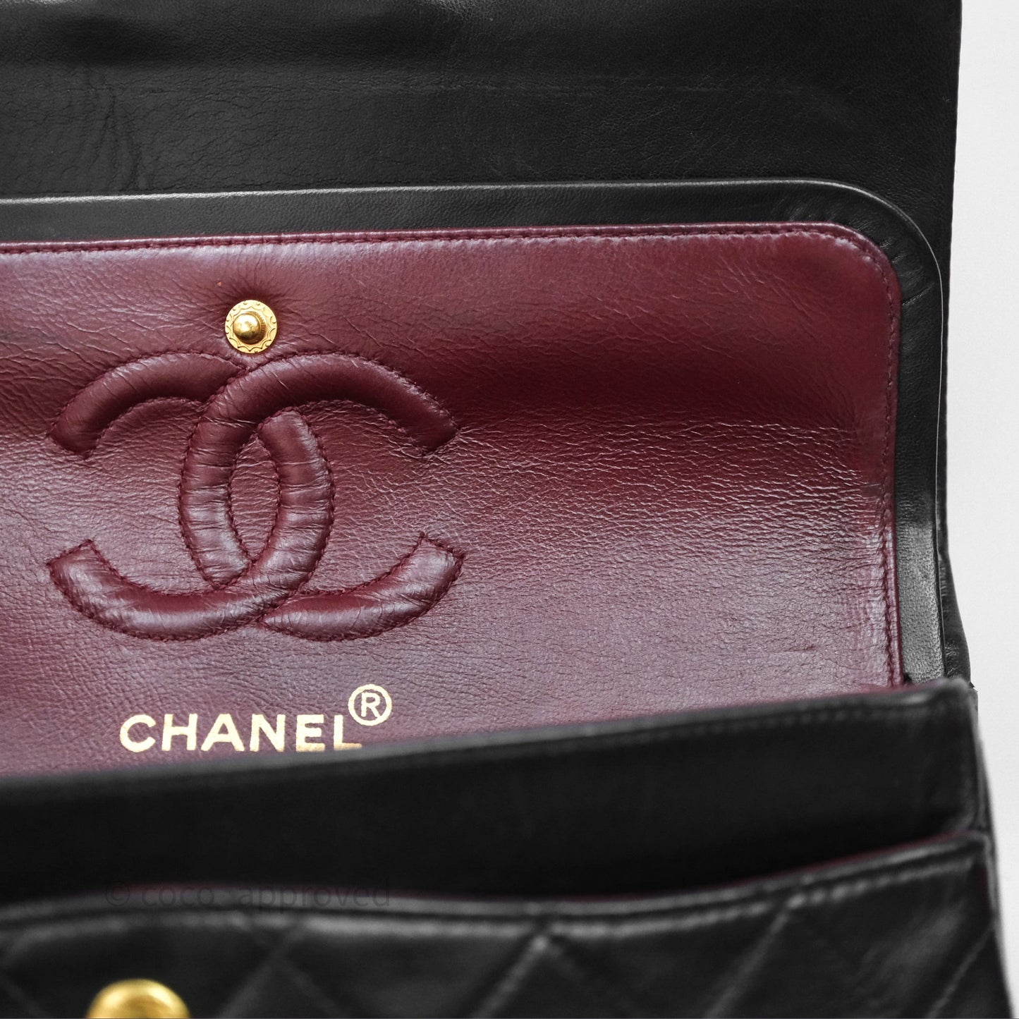 Chanel Vintage Lambskin Small Double Flap Bag Black Gold Hardware