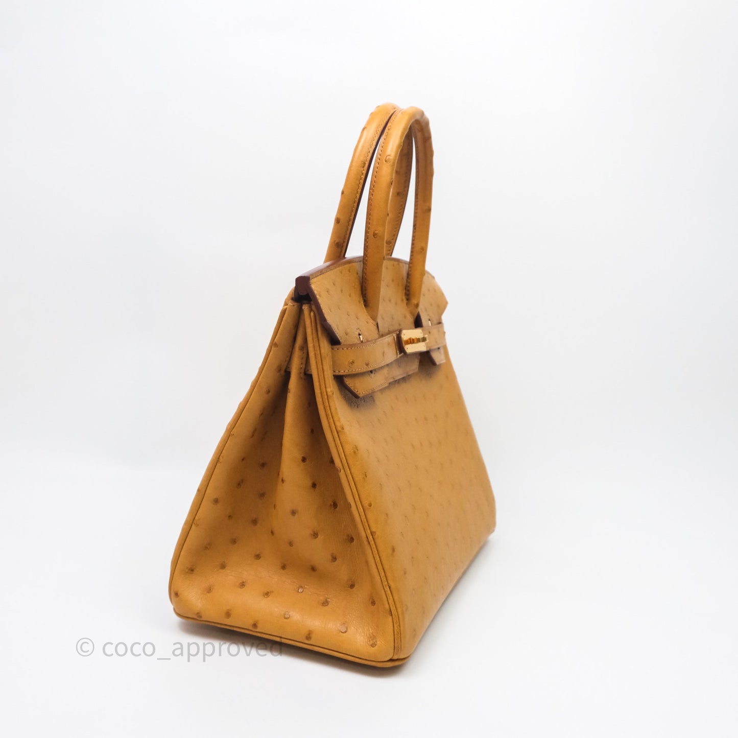 Hermès Birkin Retourne 30 Cognac 35 Ostrich Gold Hardware