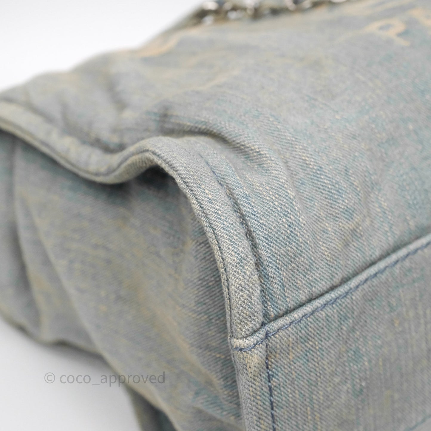 Chanel New Small Deauville Tote Denim Light Blue Aged Silver Hardware