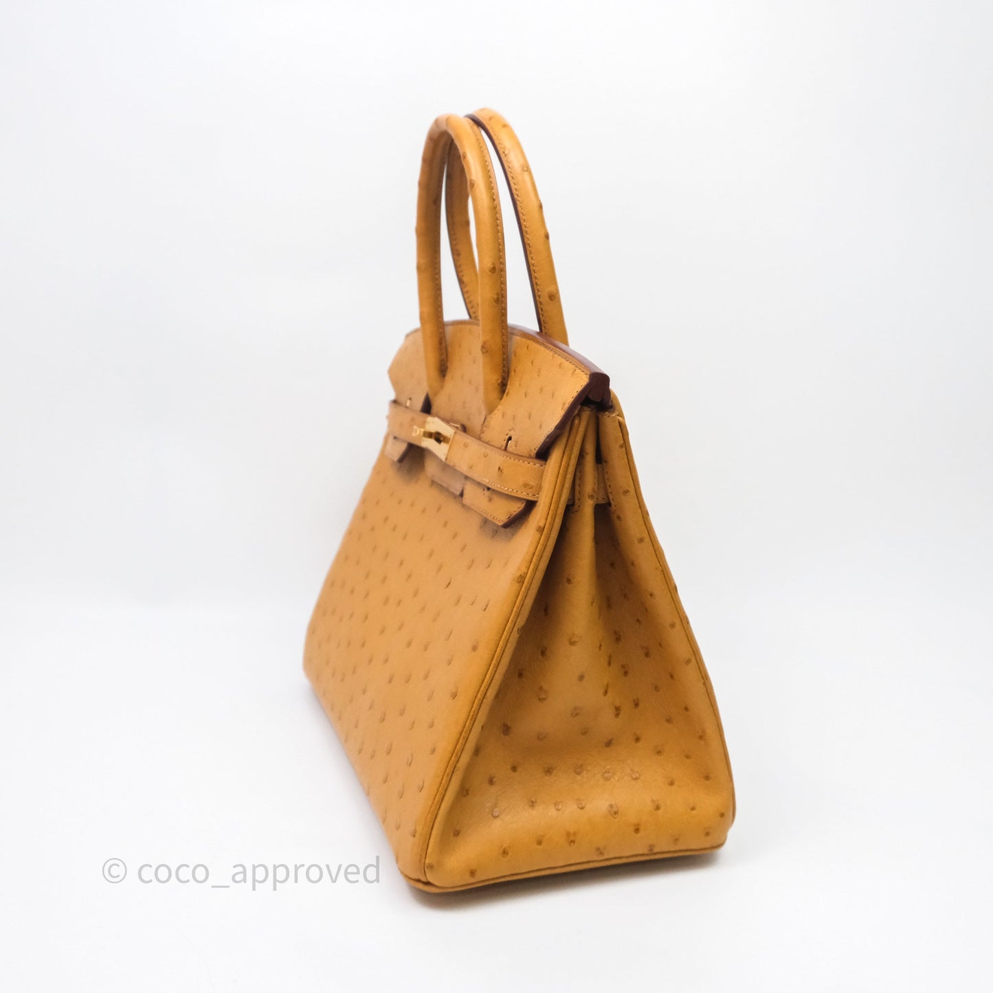 Hermès Birkin Retourne 30 Cognac 35 Ostrich Gold Hardware