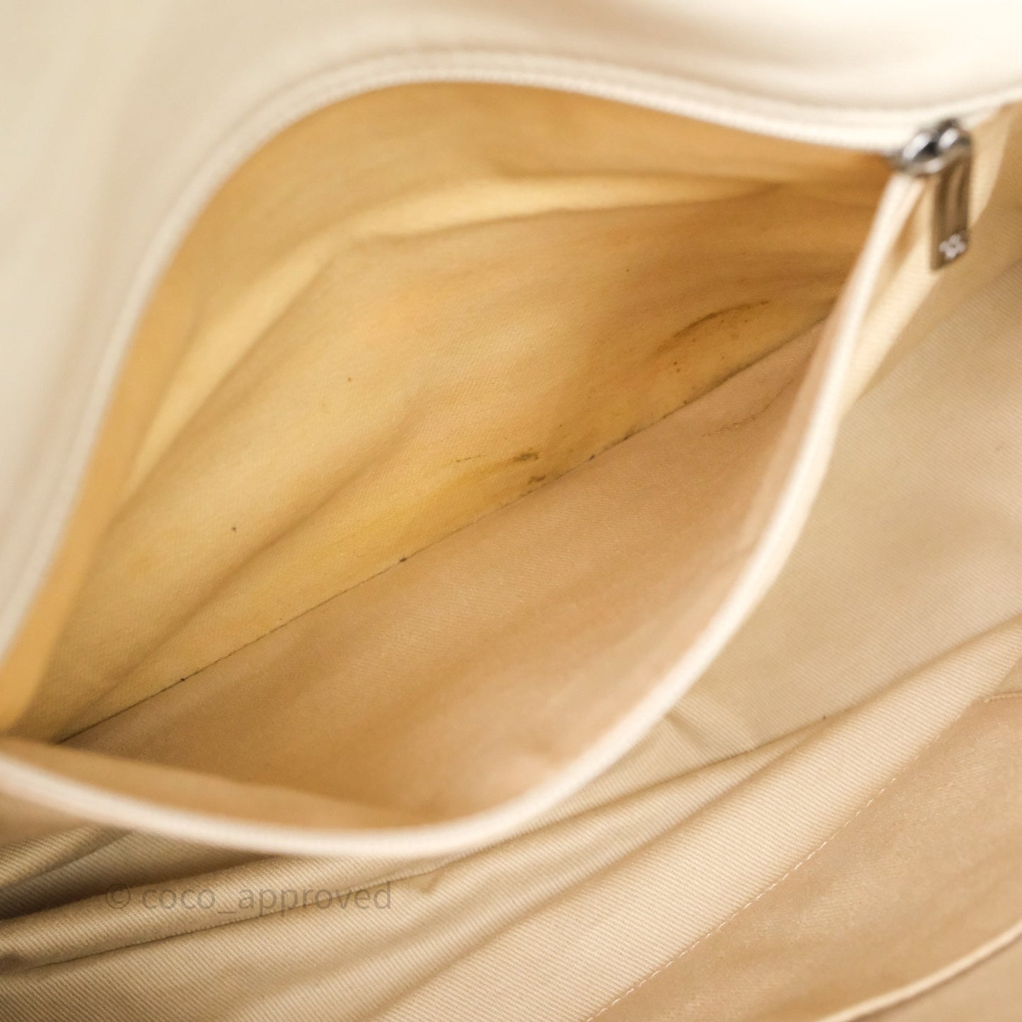 Chanel Expandable Ligne Flap Bag Ivory White Silver Hardware