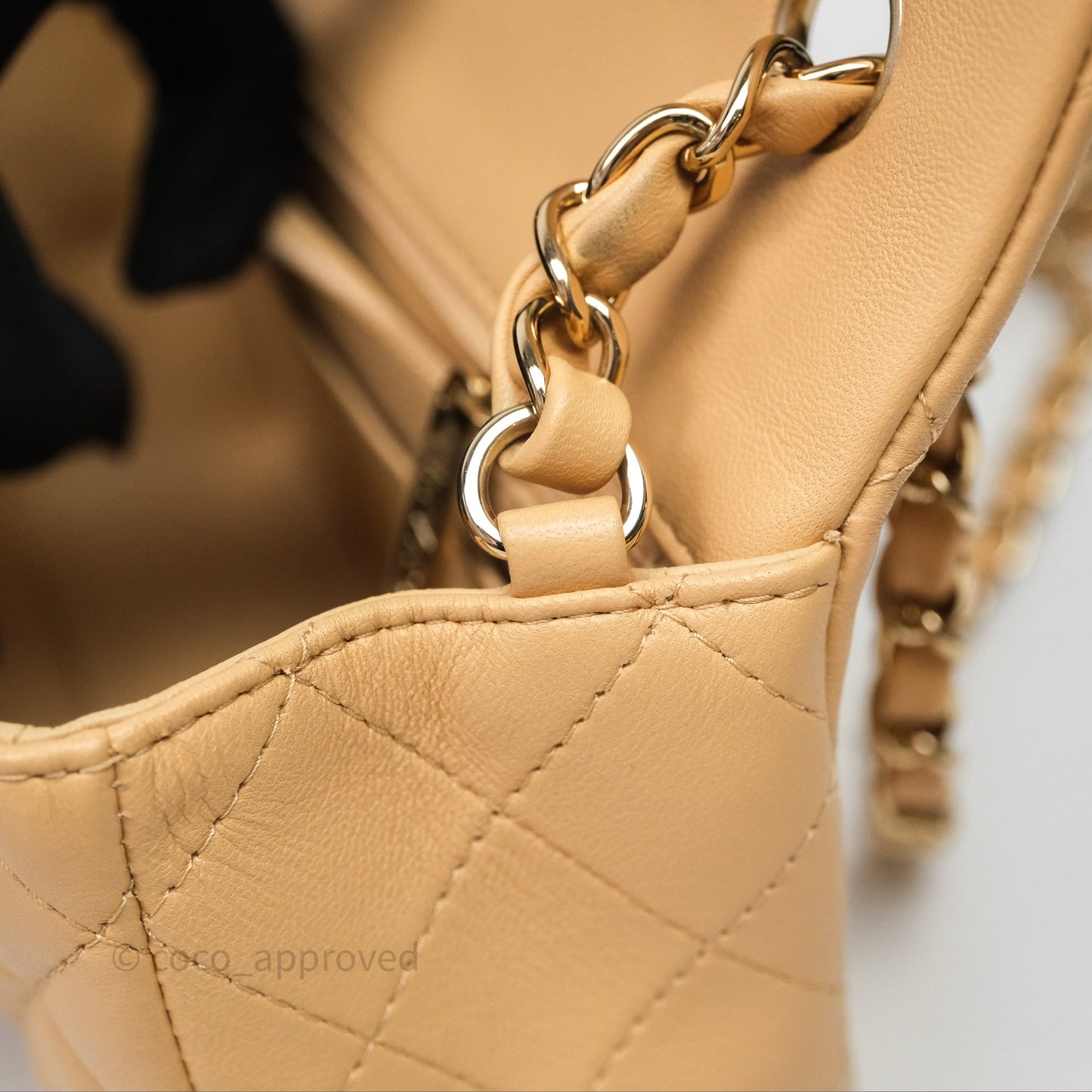 Chanel Mini Rectangular Quilted Beige Lambskin Gold Hardware