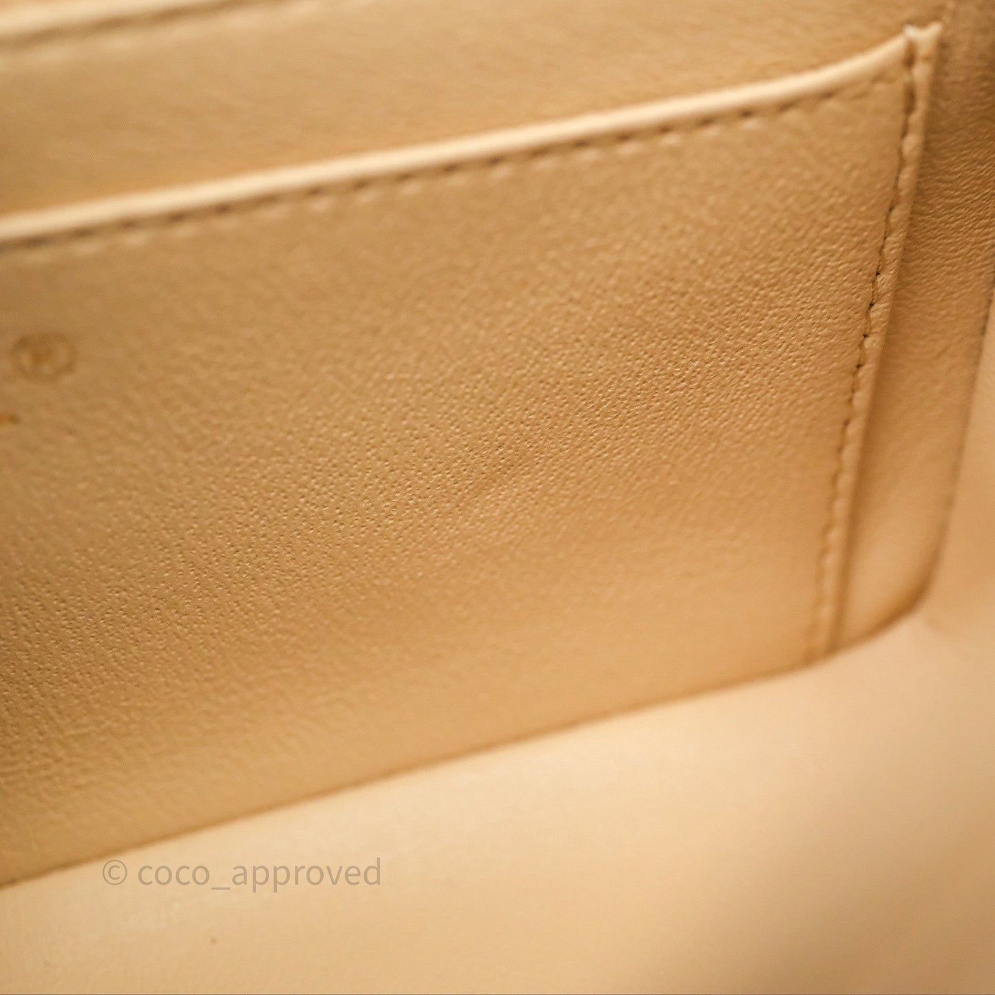Chanel Mini Rectangular Quilted Beige Lambskin Gold Hardware
