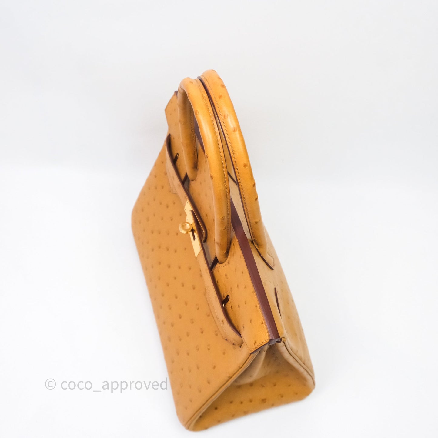 Hermès Birkin Retourne 30 Cognac 35 Ostrich Gold Hardware